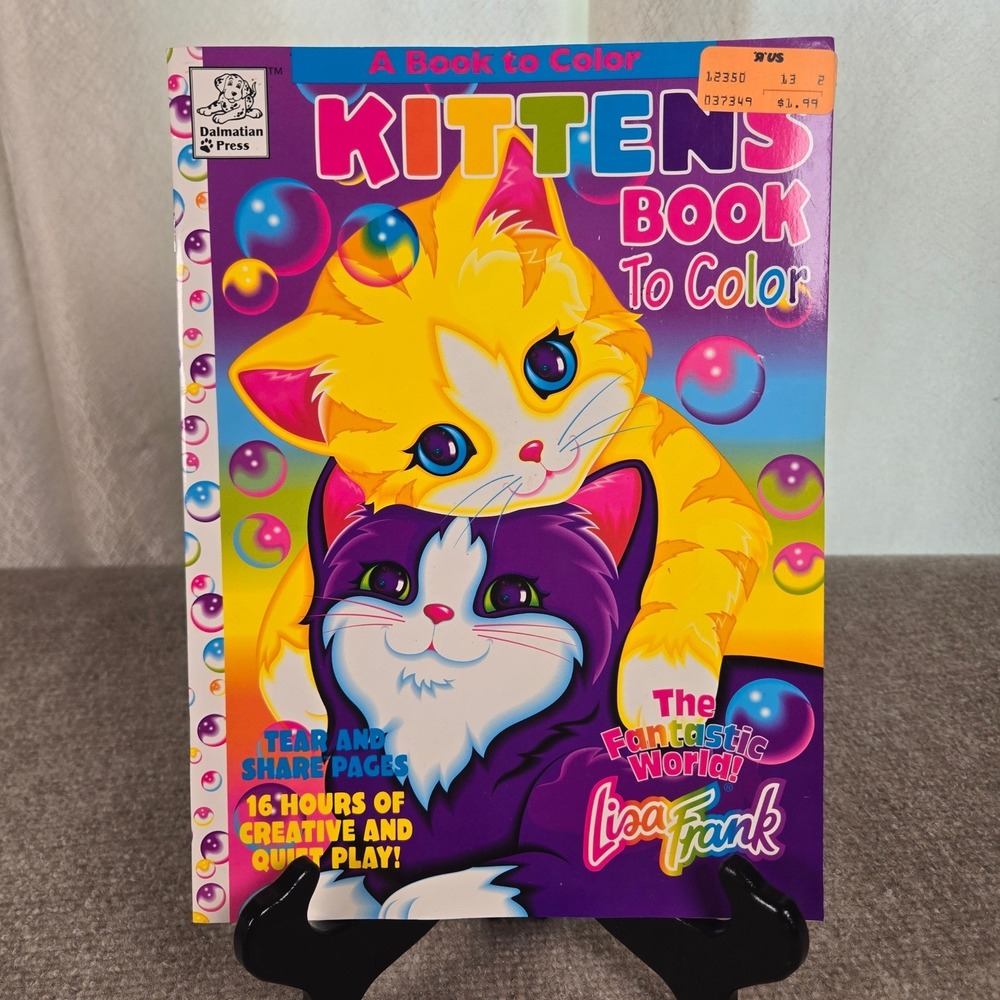 Vintage 1996 Lisa Frank Kittens Coloring Book Dalmatian Press Unused 90s Retro